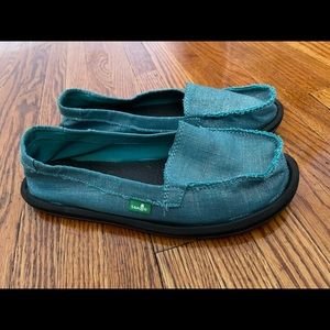 Teal shimmer Sanuck loafers